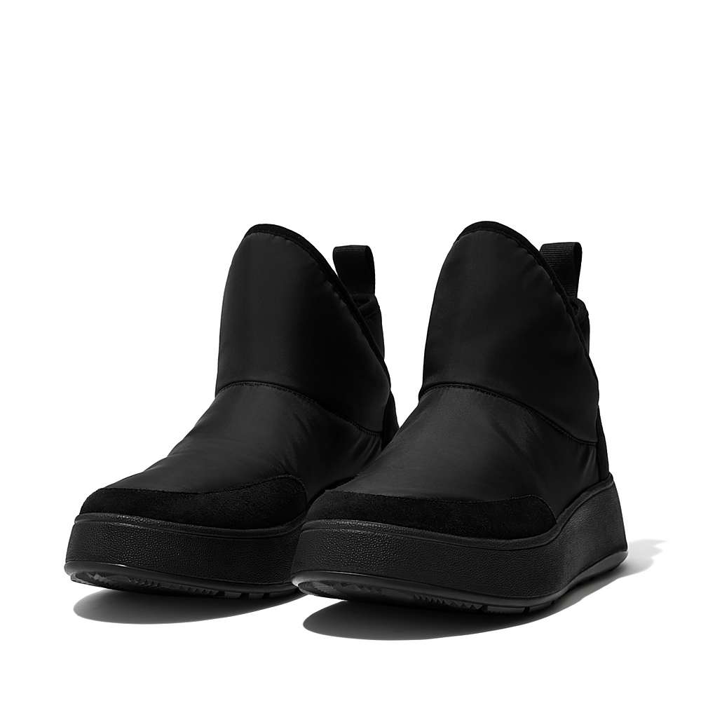 Baskets Fitflop F-MODE E01 Biofleece-Lined Flatform Bootie Femme Noir | DNX-162498