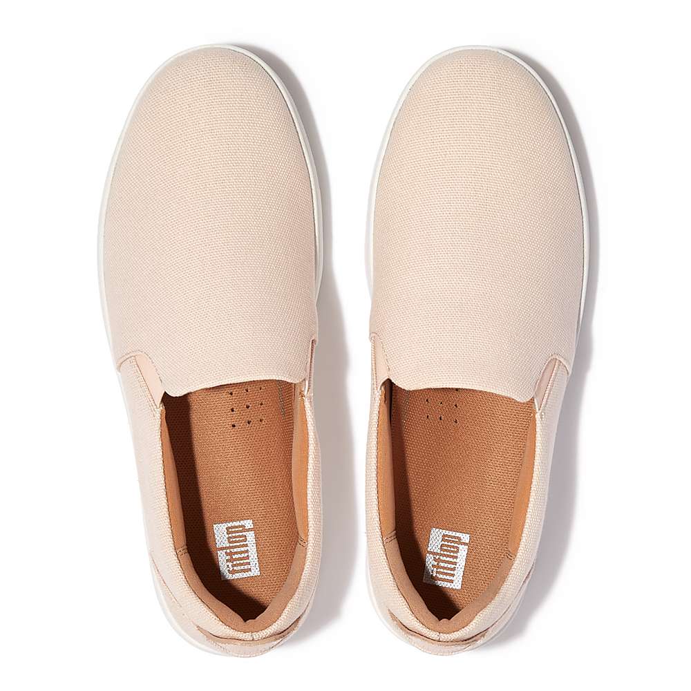 Baskets Fitflop RALLY Canvas Slip-On Skate Femme Rose | BSG-169520