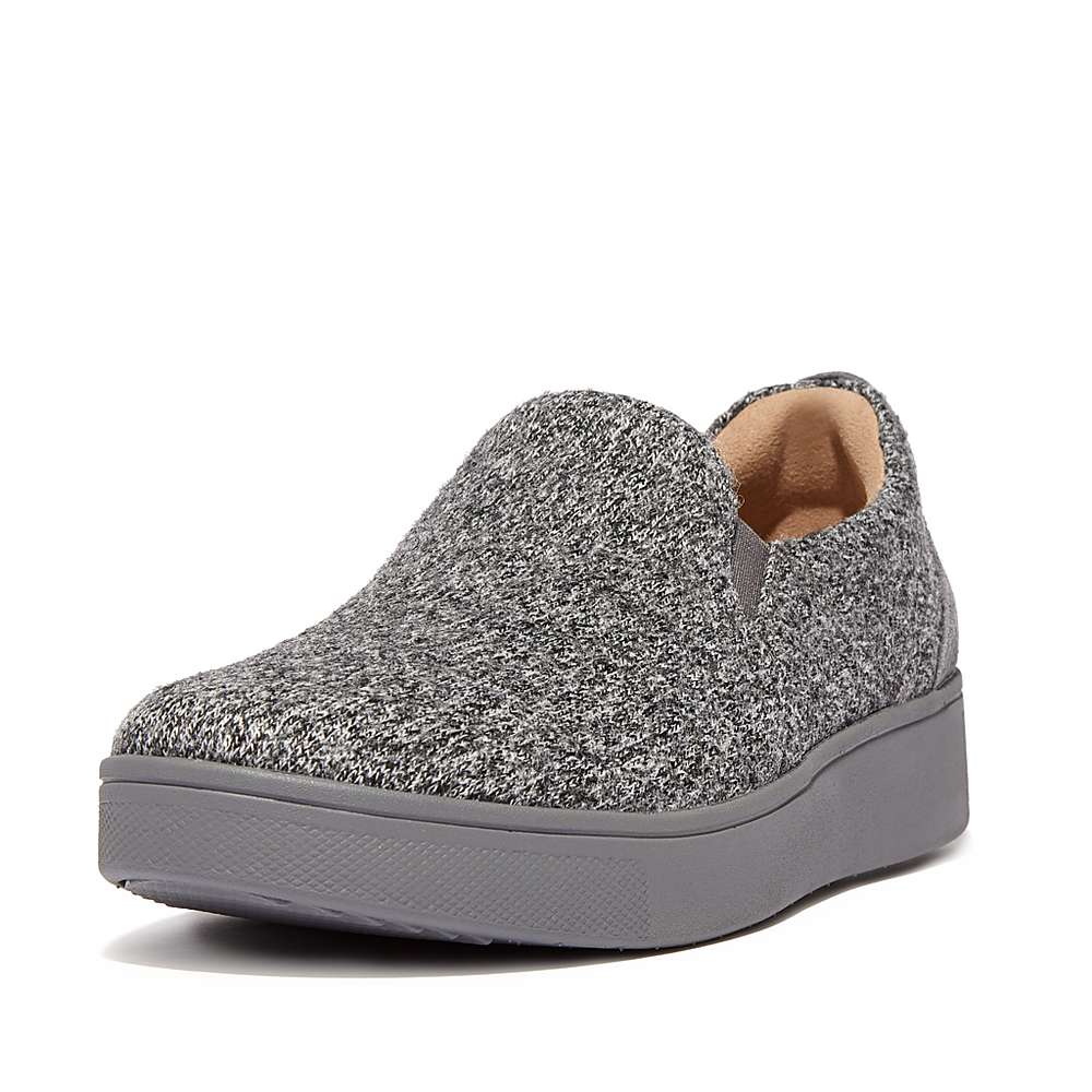 Baskets Fitflop RALLY E01 Merino Laine-Mix Skate Femme Grise | GEL-671083