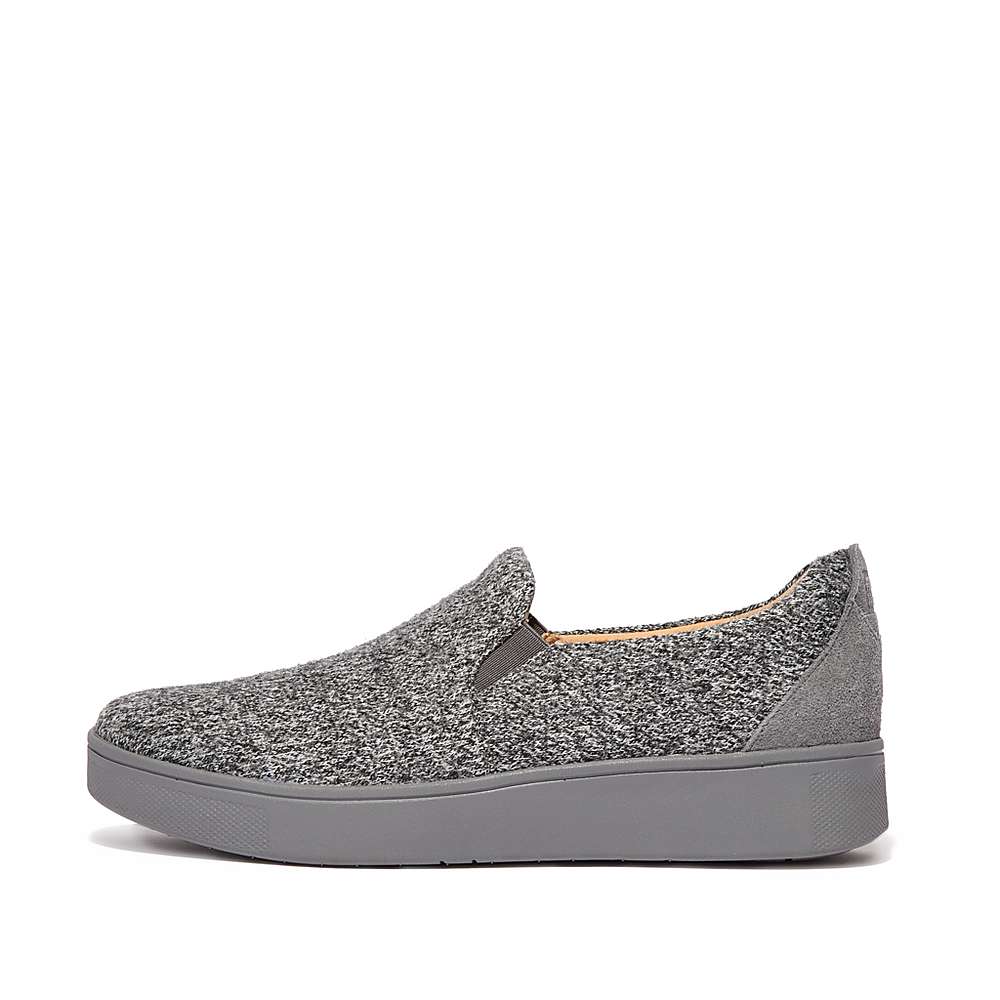 Baskets Fitflop RALLY E01 Merino Laine-Mix Skate Femme Grise | GEL-671083