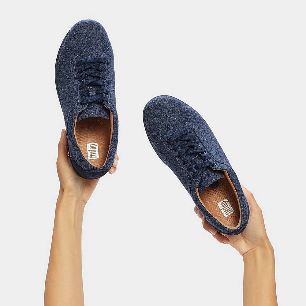 Baskets Fitflop RALLY E01 Merino Laine-Mix Femme Bleu Marine | GXS-407583