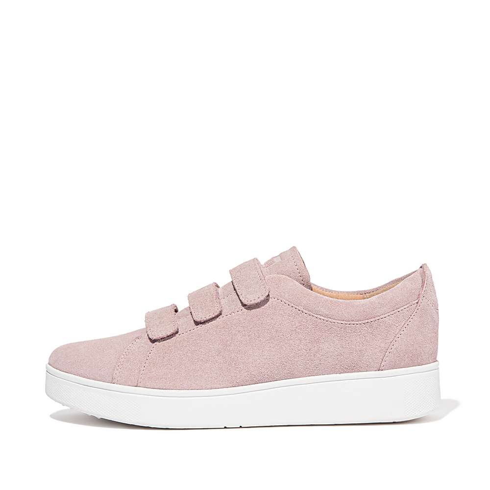 Baskets Fitflop RALLY Strap Suede Femme Rose | RGK-256831