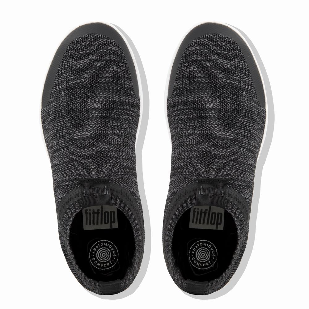 Baskets Fitflop UBERKNIT Slip-On Femme Noir Grise | ZQM-987204