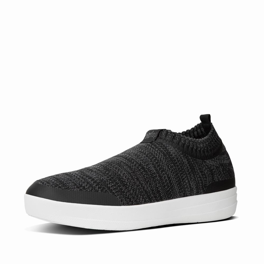 Baskets Fitflop UBERKNIT Slip-On Femme Noir Grise | ZQM-987204