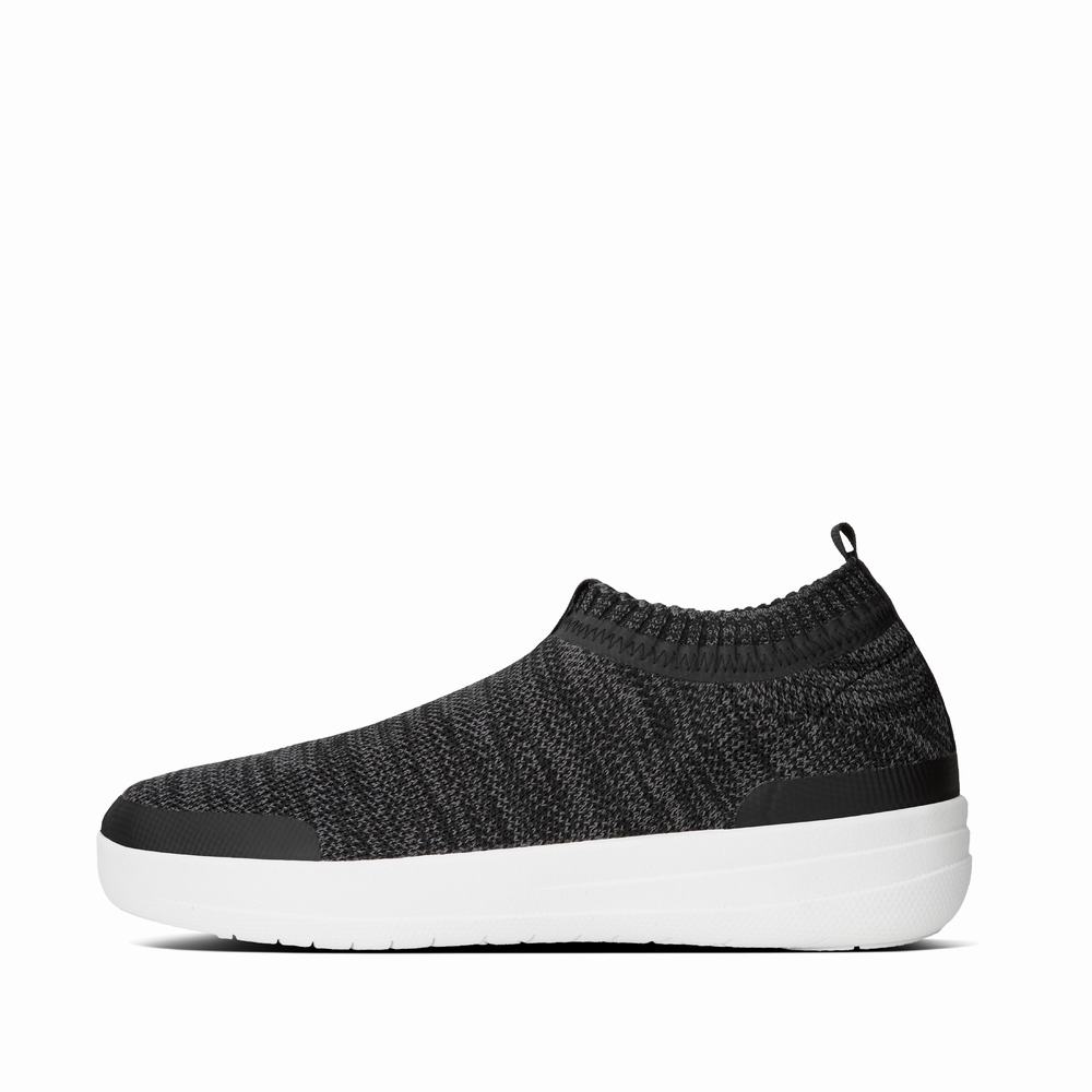 Baskets Fitflop UBERKNIT Slip-On Femme Noir Grise | ZQM-987204