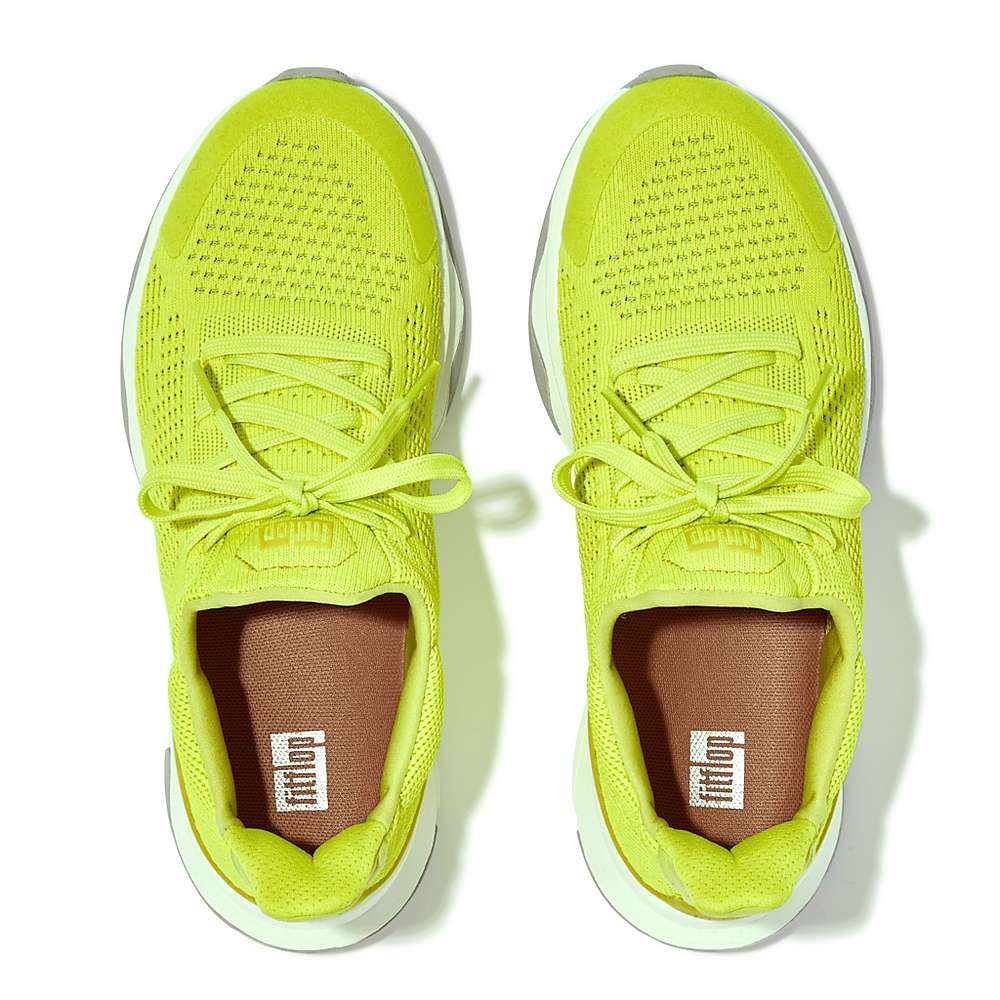 Baskets Fitflop VITAMIN FFX Neon Reflective Knit Sports Femme Jaune | ROH-017843