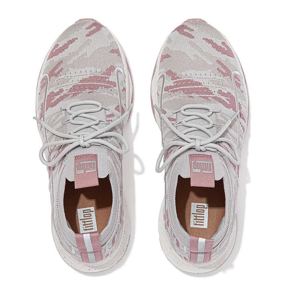 Baskets Fitflop VITAMIN FF E01 Camo Knit Sports Femme Rose | LRI-078952