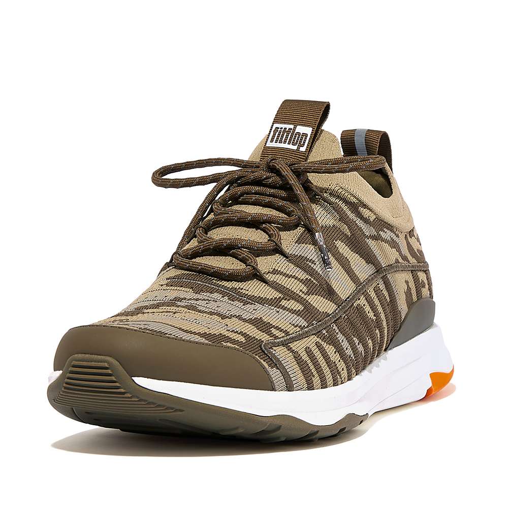 Baskets Fitflop VITAMIN FF E01 Camo Knit Sports Homme Vert Olive | ZMK-609438