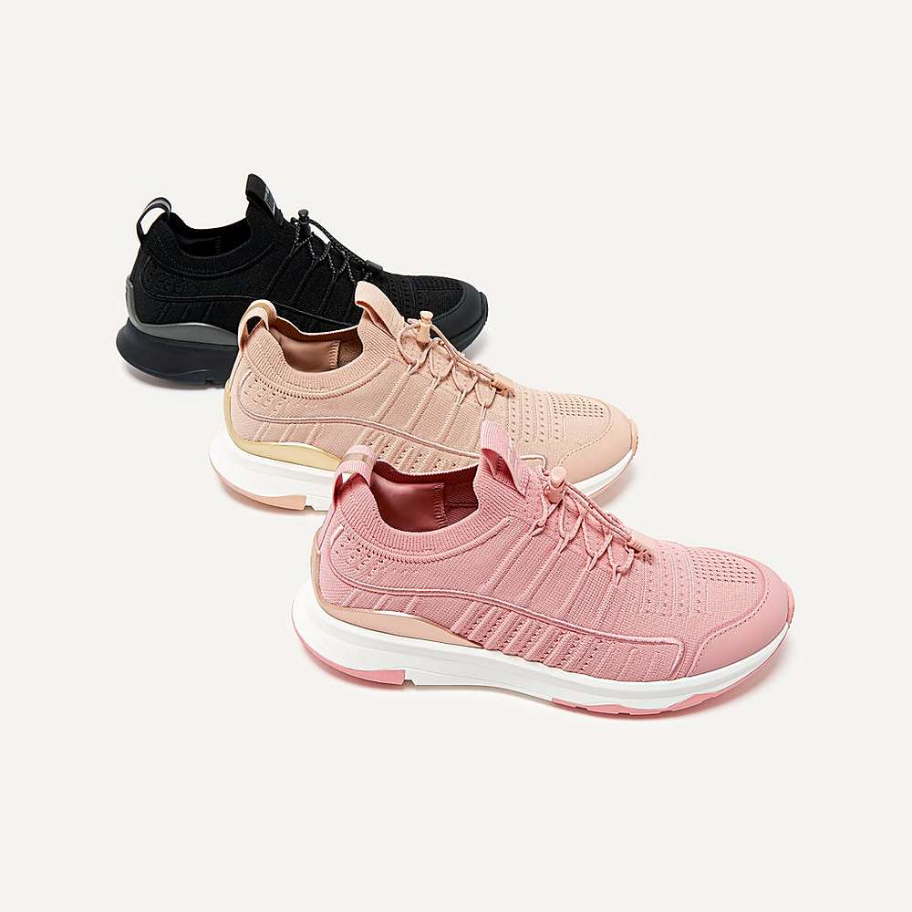 Baskets Fitflop VITAMIN FF Metal-Pop Knit Sports Femme Rose | FBM-705293