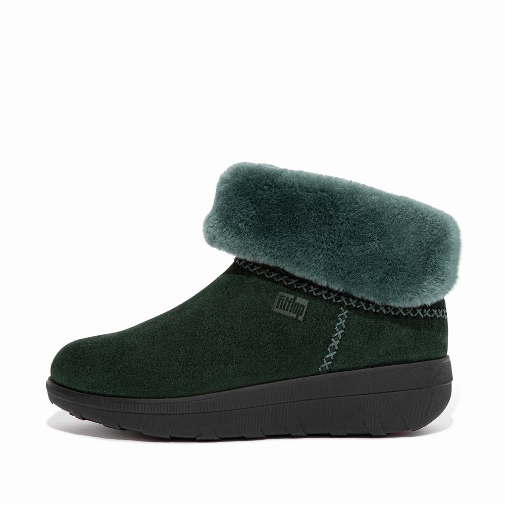 Bottes D\'hiver Fitflop MUKLUK SHORTY Shearling-Lined Suede Femme Vert | XZC-042571