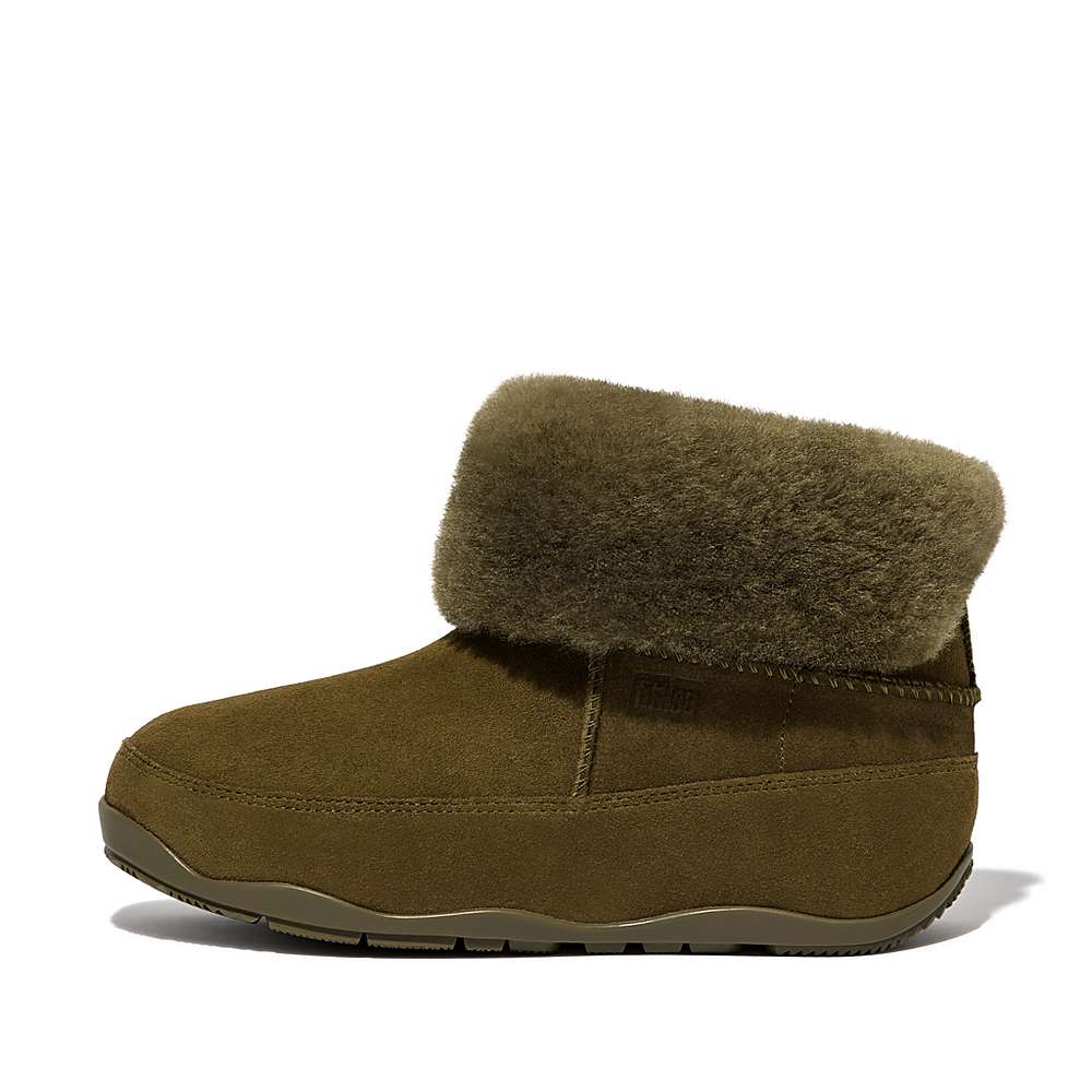 Bottes D'hiver Fitflop Original MUKLUK SHORTY Double-Faced Shearling Femme Vert Olive | GMC-745186