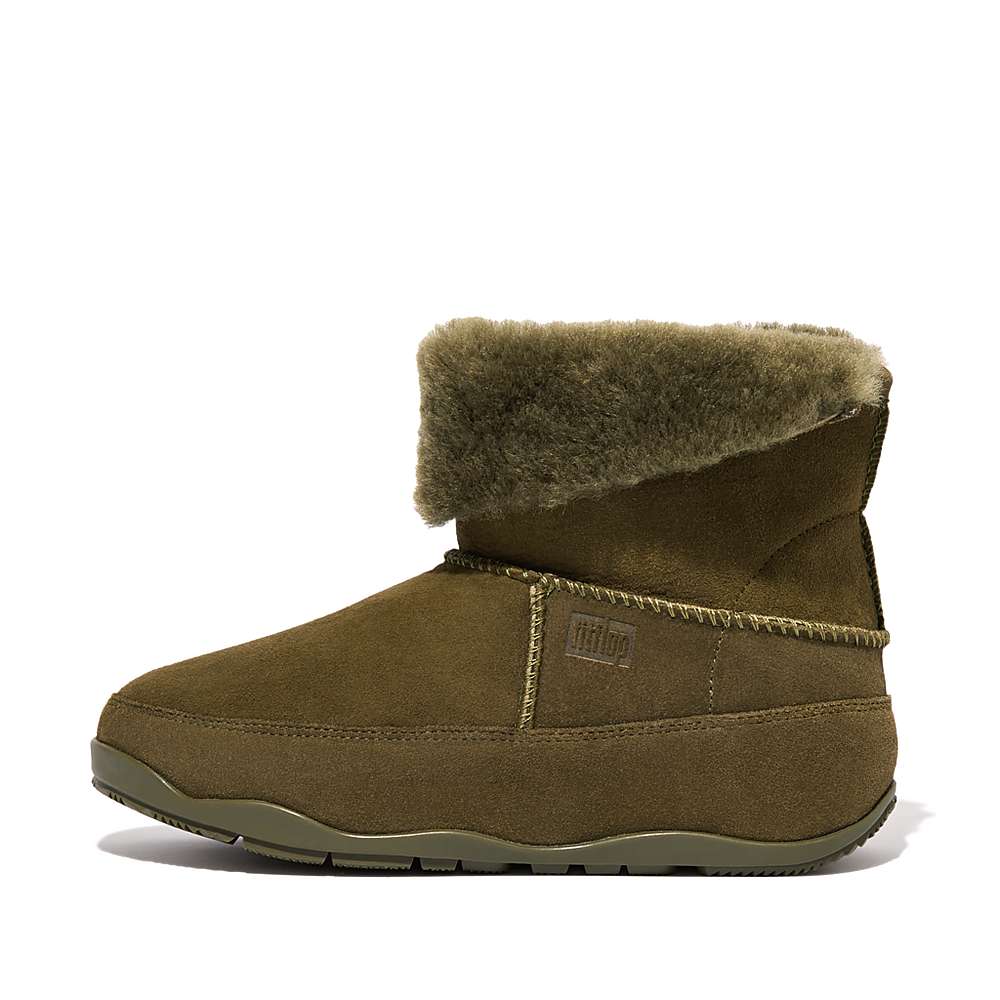 Bottes D'hiver Fitflop Original MUKLUK SHORTY Double-Faced Shearling Femme Vert Olive | GMC-745186