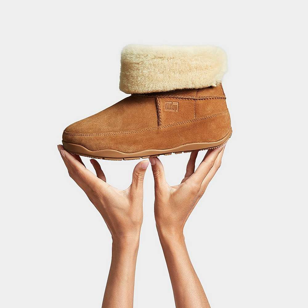 Bottes D'hiver Fitflop Original MUKLUK SHORTY Double-Faced Shearling Femme Marron Clair | NTY-394712