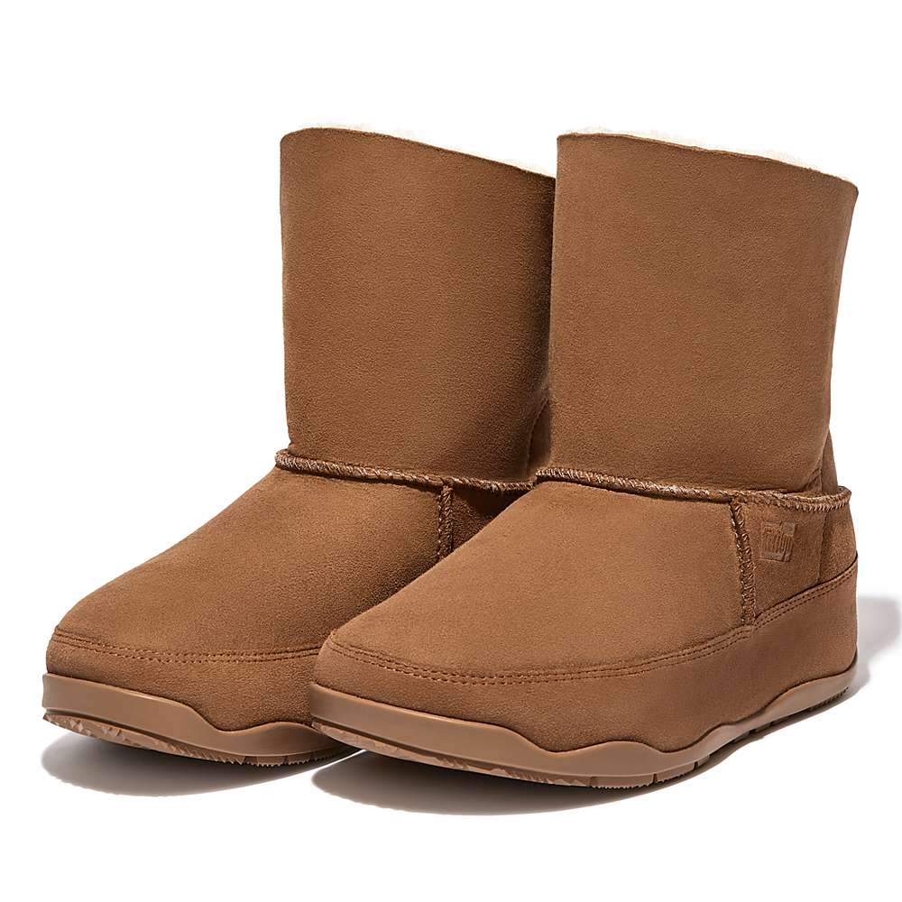 Bottes D'hiver Fitflop Original MUKLUK SHORTY Double-Faced Shearling Femme Marron Clair | NTY-394712