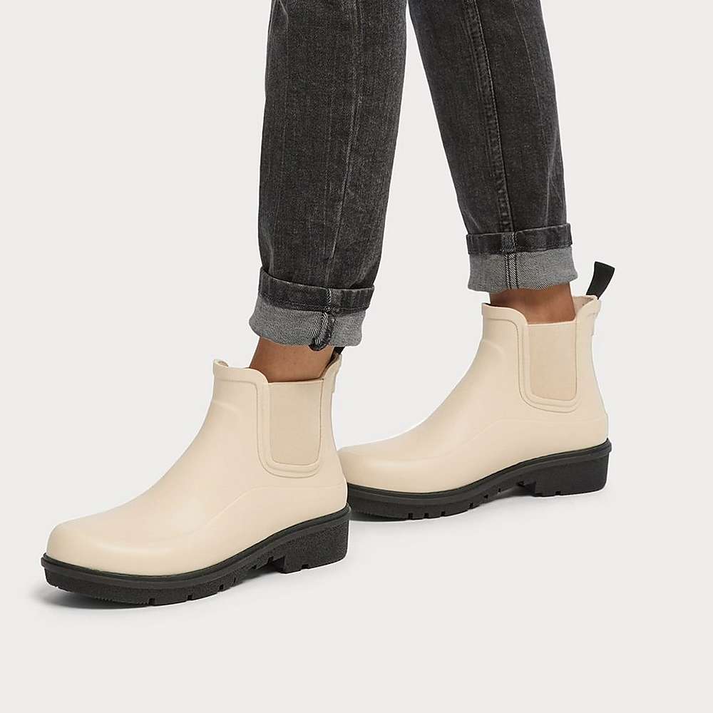 Bottes de Pluie Fitflop WONDERWELLY Contrast-Sole Chelsea Femme Blanche | URX-759421