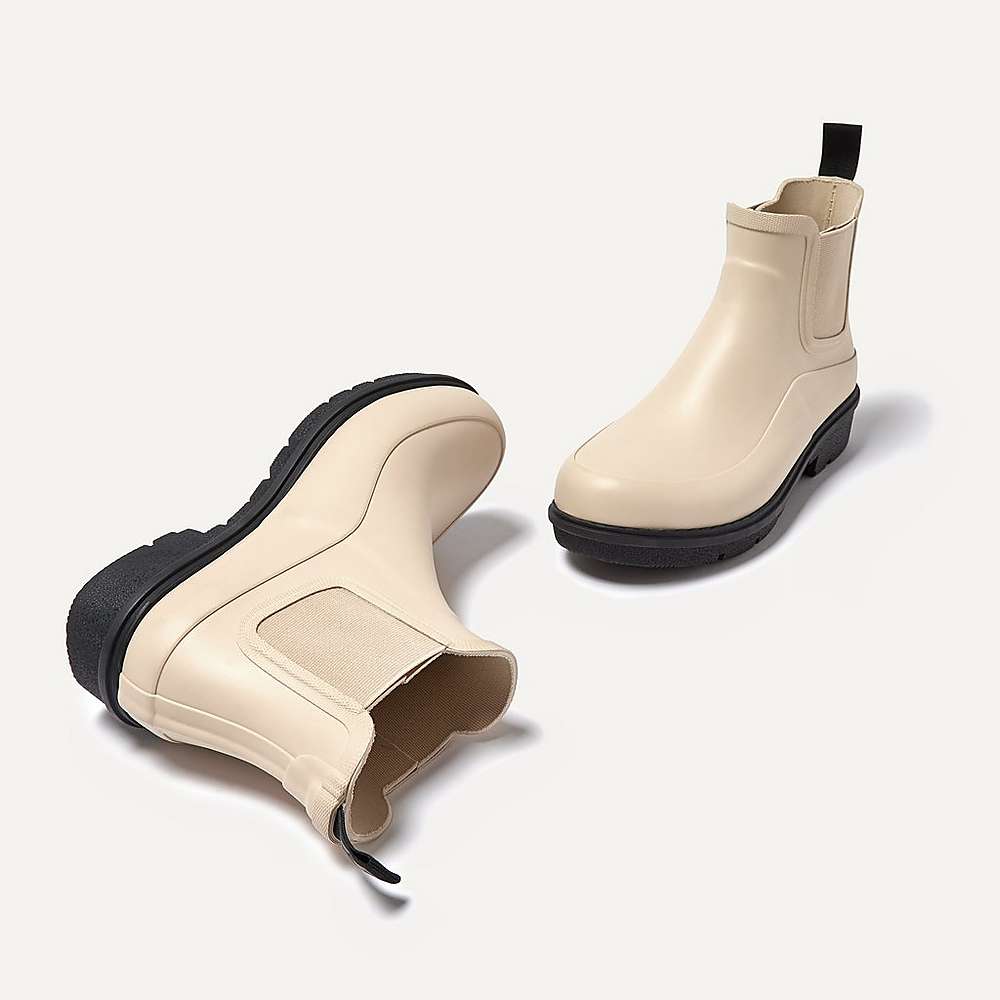 Bottes de Pluie Fitflop WONDERWELLY Contrast-Sole Chelsea Femme Blanche | URX-759421