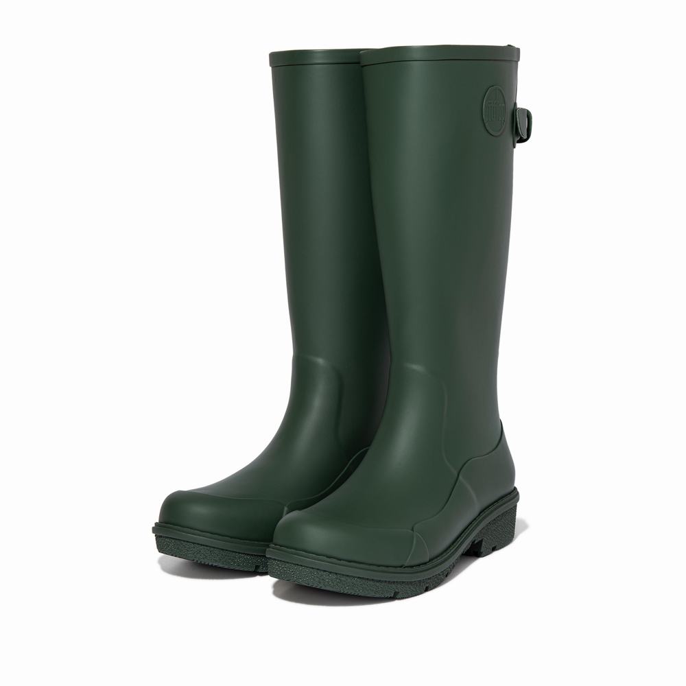 Bottes de Pluie Fitflop WONDERWELLY Tall Femme Vert Foncé | PYG-349658