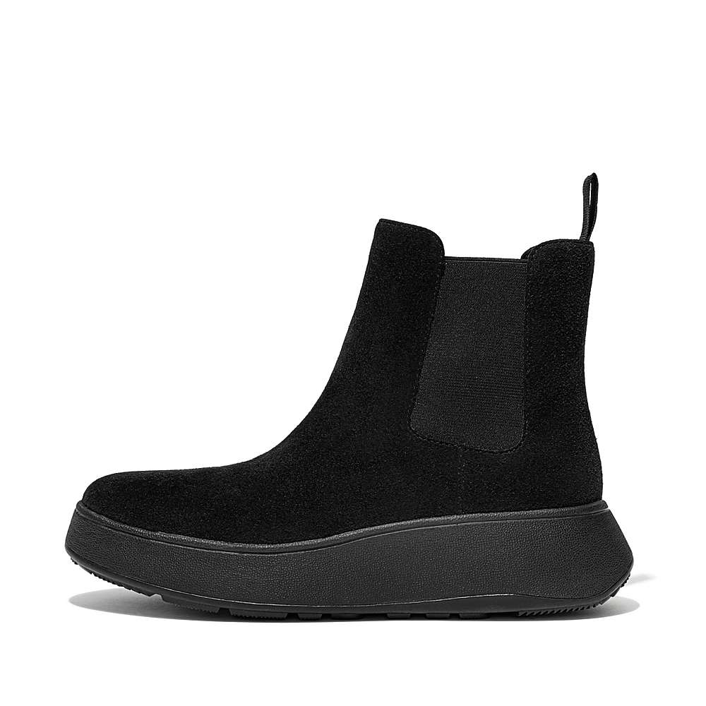 Bottines Chelsea Fitflop F-MODE Suede Flatform Femme Noir | DCM-054198