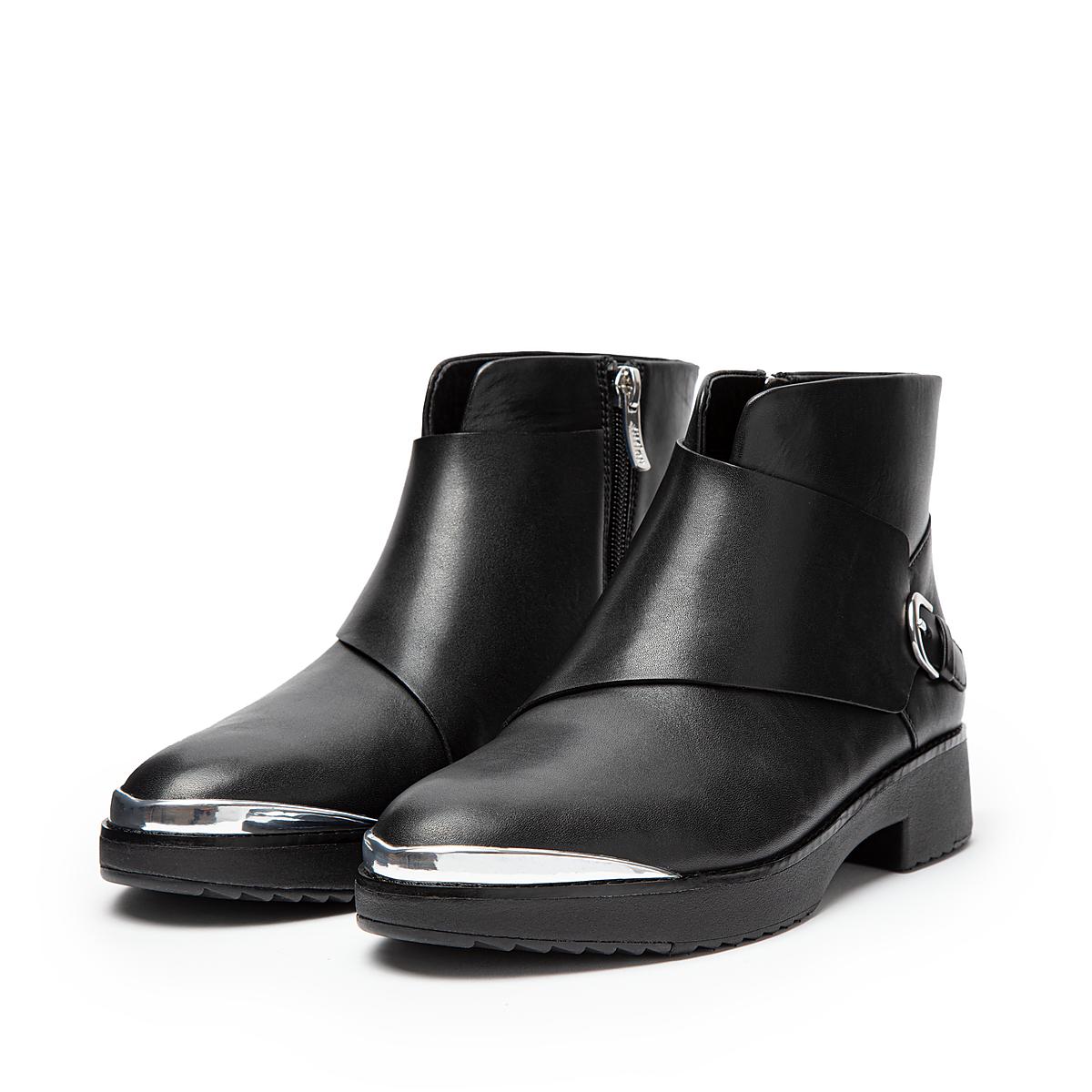 Bottines Fitflop CHIARRA Buckle Leather Femme Noir | NIH-403867