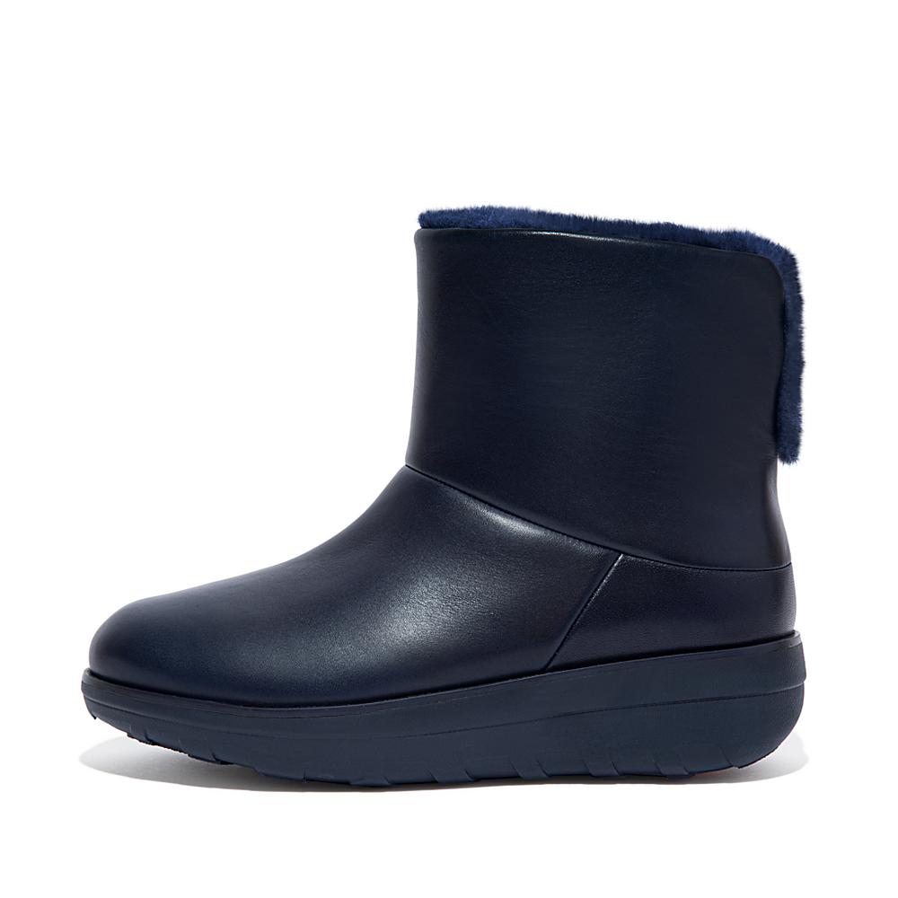 Bottines Fitflop MUKLUK SHORTY Waterproof Shearling-Lined Femme Bleu Marine | RUB-914573