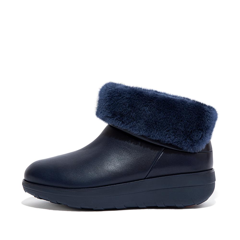 Bottines Fitflop MUKLUK SHORTY Waterproof Shearling-Lined Femme Bleu Marine | RUB-914573