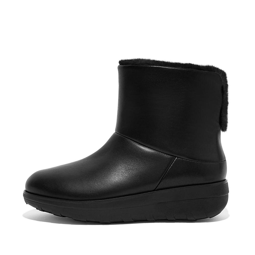 Bottines Fitflop MUKLUK SHORTY Waterproof Shearling-Lined Femme Noir | XYE-573149