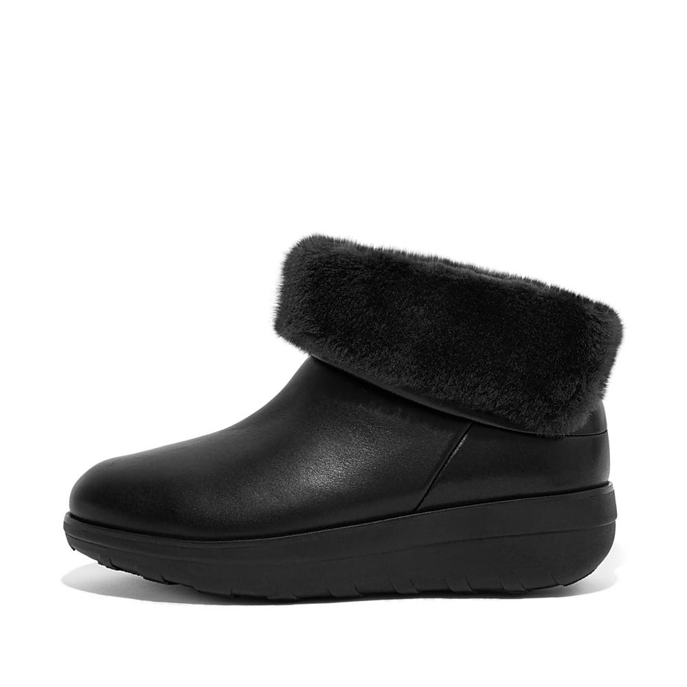 Bottines Fitflop MUKLUK SHORTY Waterproof Shearling-Lined Femme Noir | XYE-573149