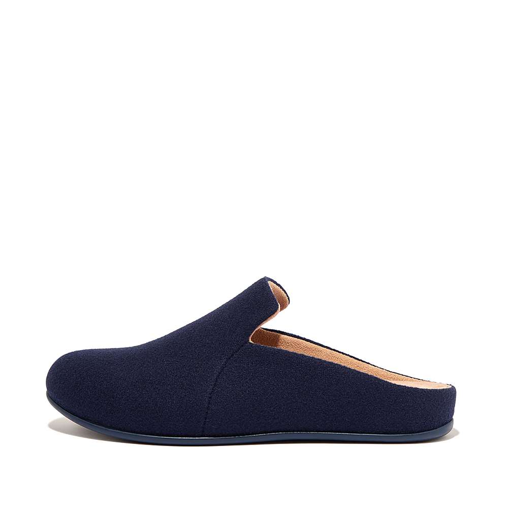 Chaussons Fitflop CHRISSIE II Haus Felt Femme Bleu Marine | GZI-602941