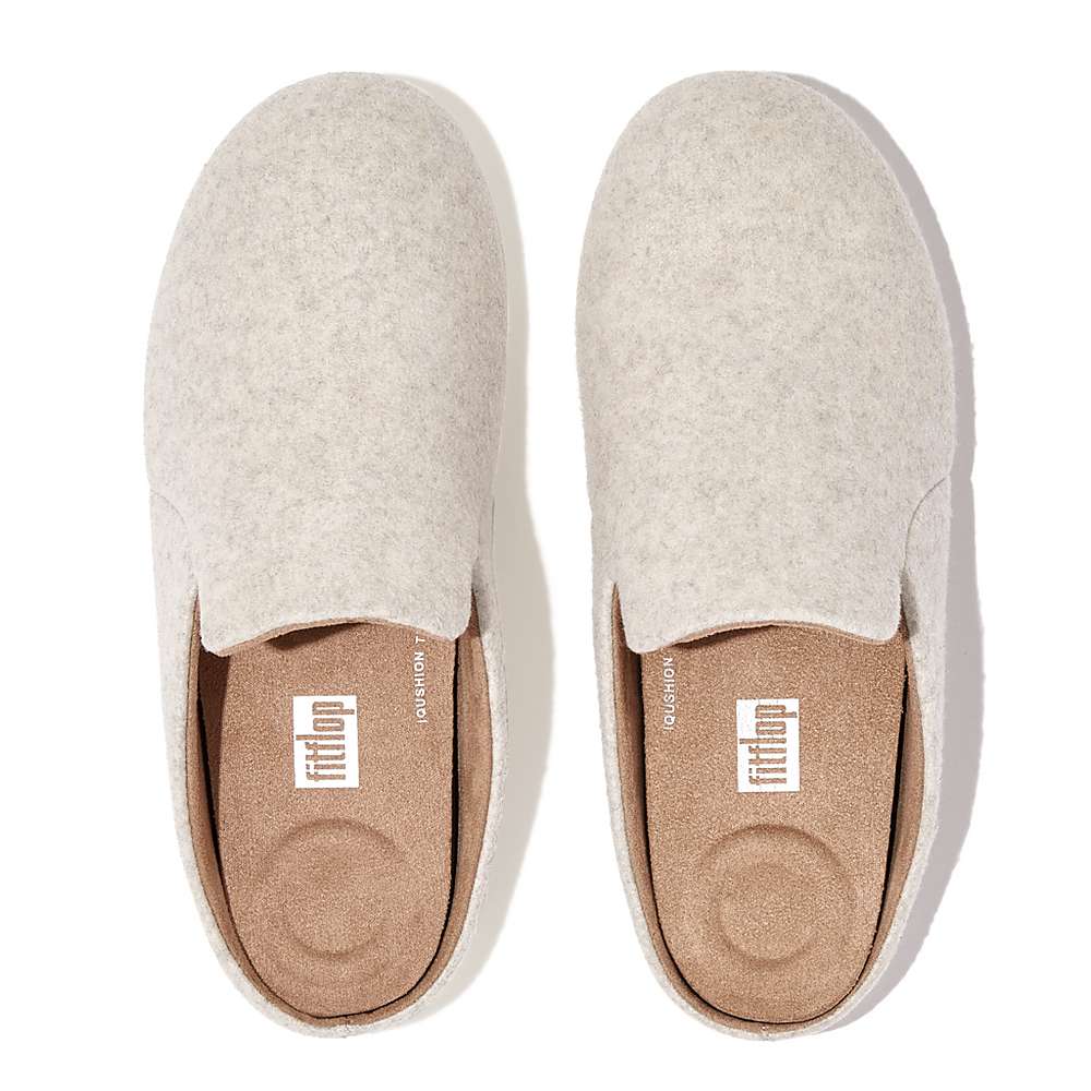 Chaussons Fitflop CHRISSIE II Haus Felt Femme Blanche | YZJ-380691