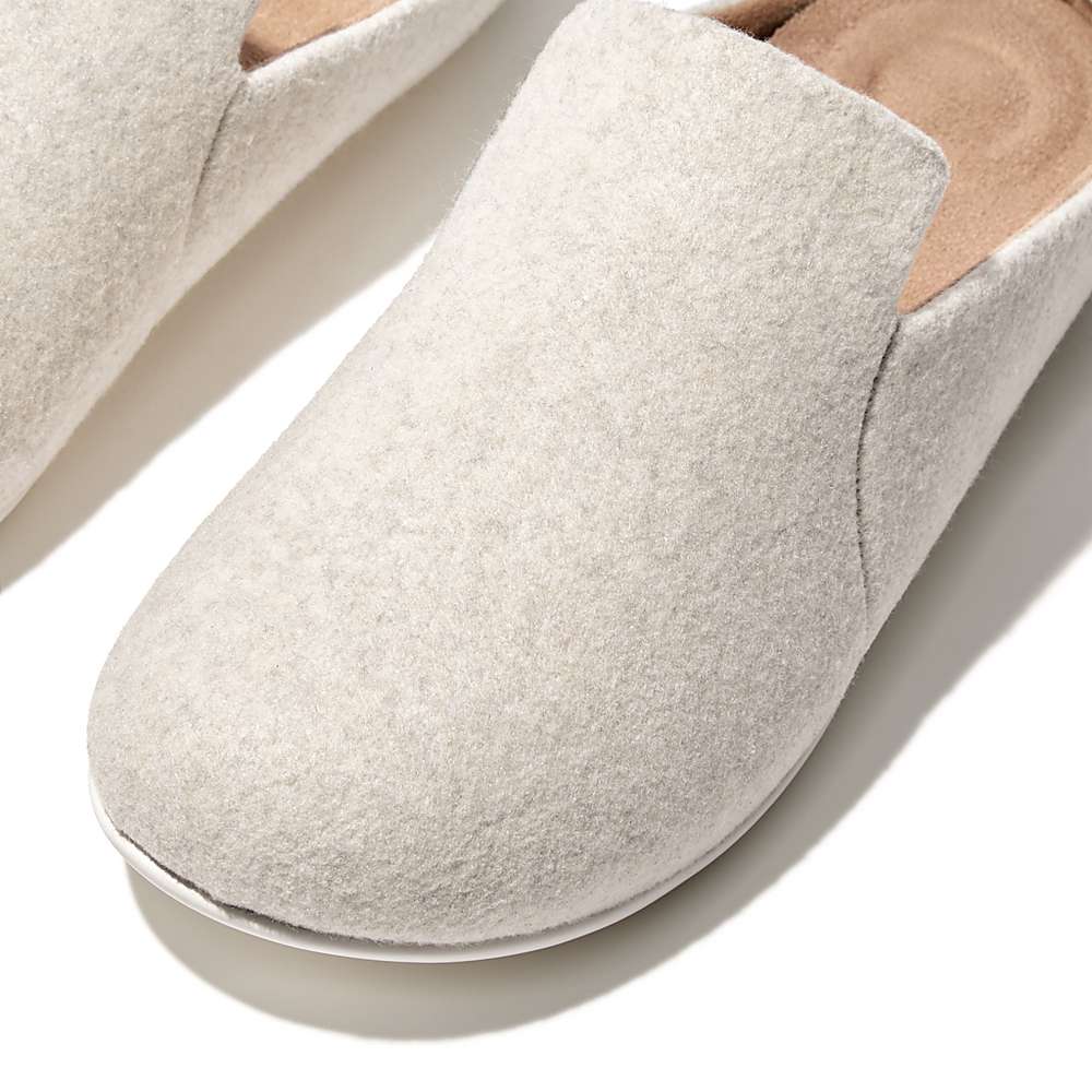 Chaussons Fitflop CHRISSIE II Haus Felt Femme Blanche | YZJ-380691