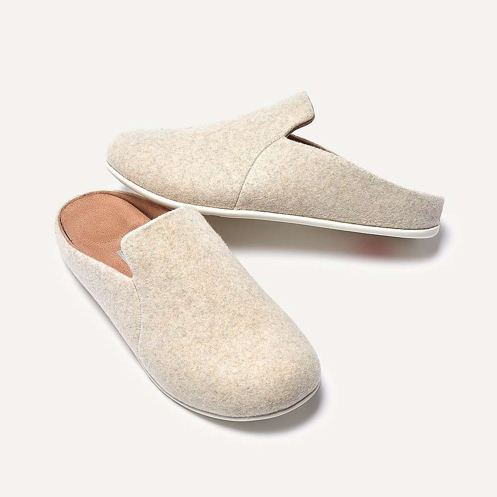 Chaussons Fitflop CHRISSIE II Haus Felt Femme Blanche | YZJ-380691