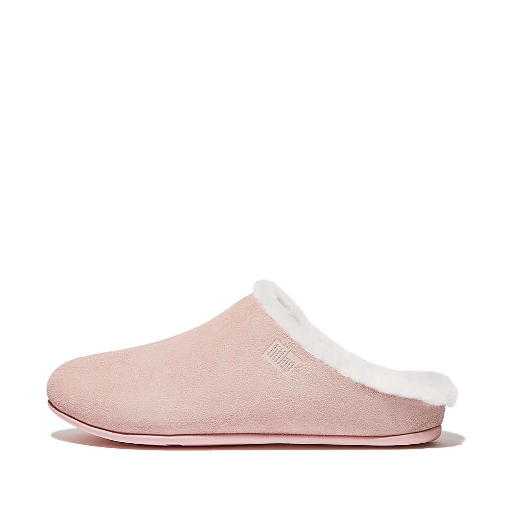 Chaussons Fitflop CHRISSIE Shearling-Lined Suede Femme Rose | QNM-427815