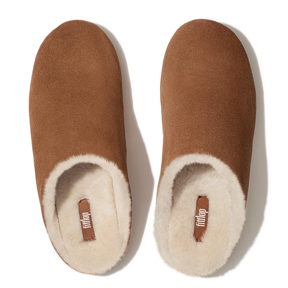 Chaussons Fitflop CHRISSIE Shearling Suede Femme Marron | KCV-706438