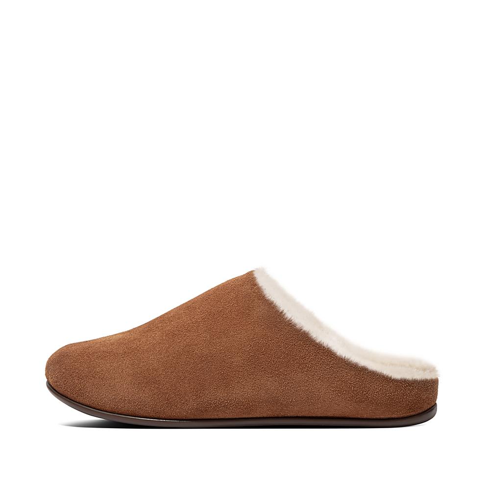 Chaussons Fitflop CHRISSIE Shearling Suede Femme Marron | KCV-706438