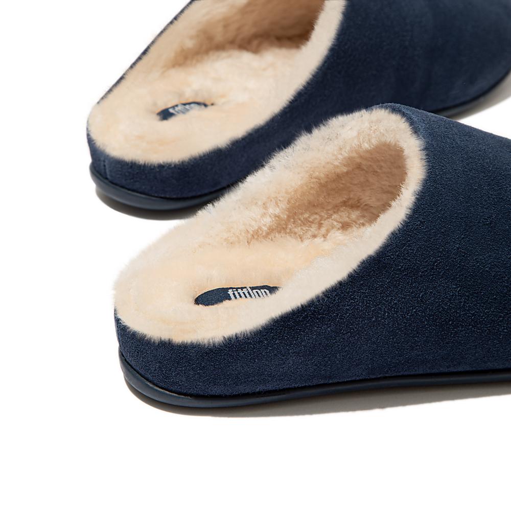 Chaussons Fitflop CHRISSIE Shearling Suede Femme Bleu Marine | PXR-478160