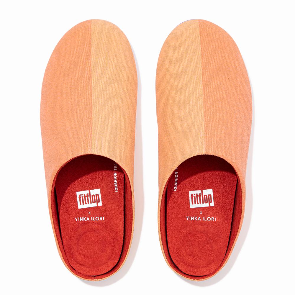 Chaussons Fitflop CHRISSIE X Yinka Ilori Canvas Femme Abricot Orange | IQG-236947