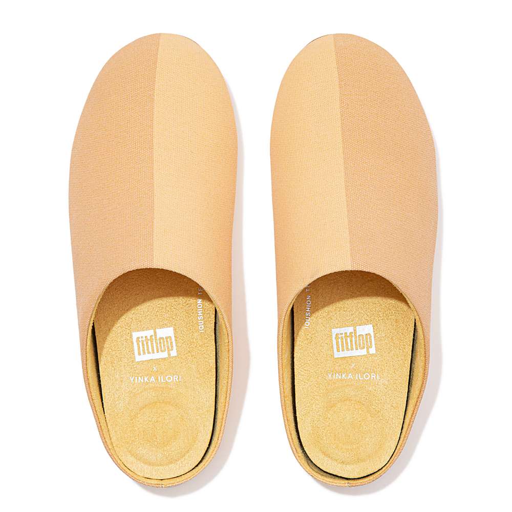 Chaussons Fitflop CHRISSIE X Yinka Ilori Canvas Femme Jaune Orange | YRT-216308