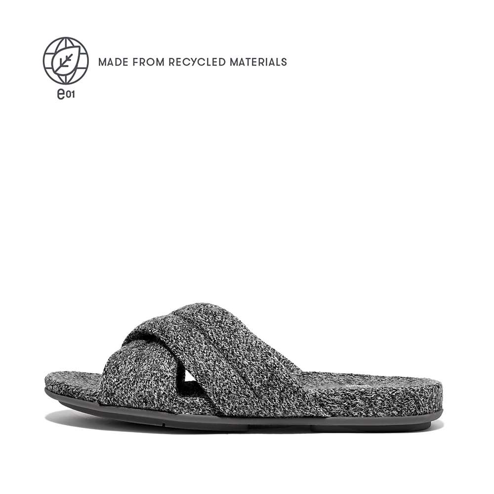 Chaussons Fitflop GRACIE E01 Merino Laine-Mix Cross Femme Grise | KFD-367589