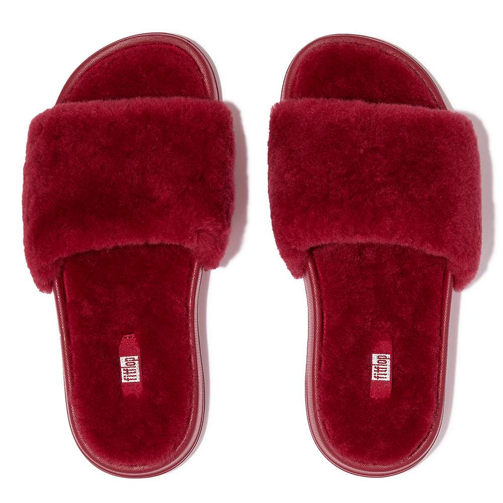 Chaussons Fitflop IQUSHION Shearling Femme Rouge | VFG-214370