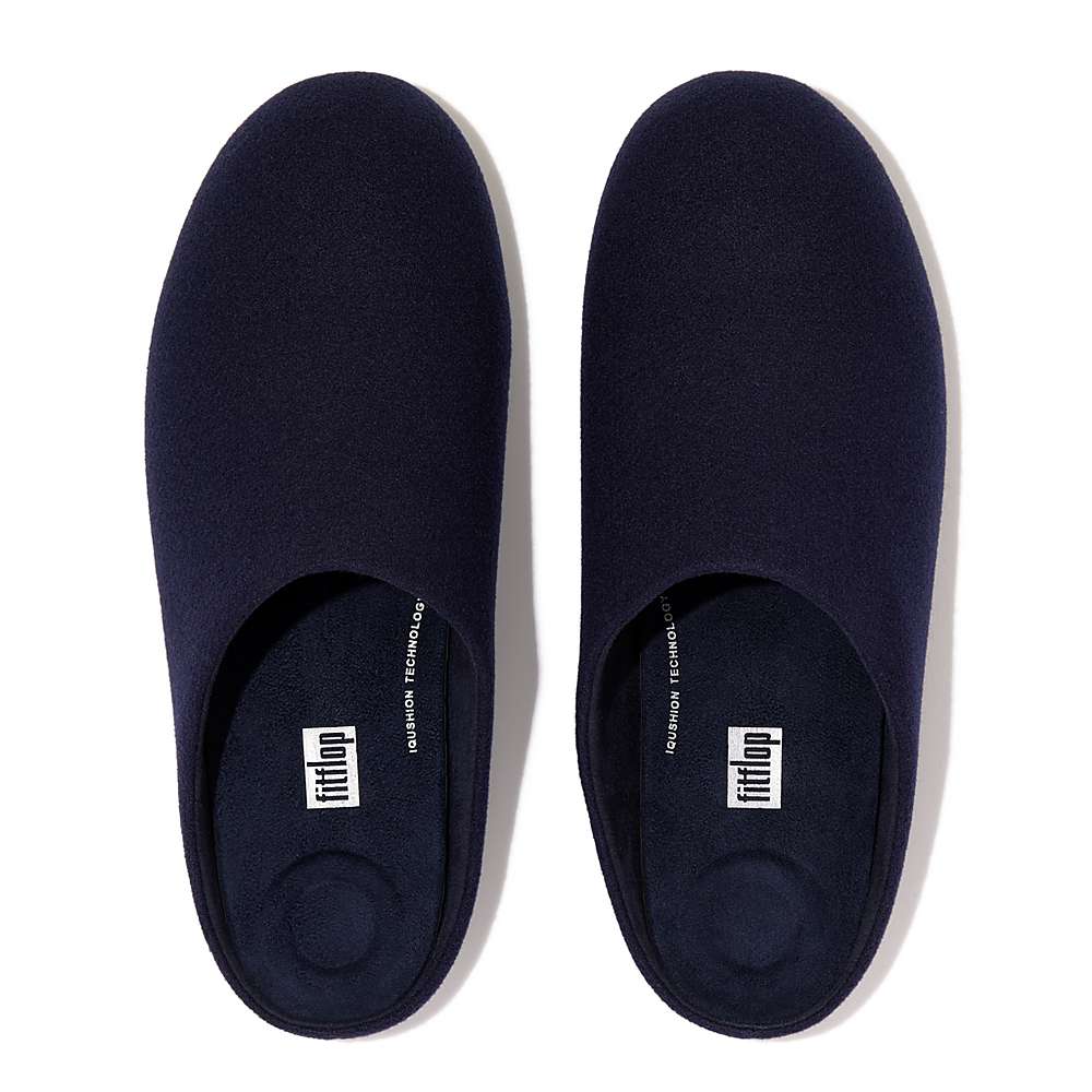 Chaussons Fitflop SHOVE Felt Homme Bleu Marine | PDI-381462