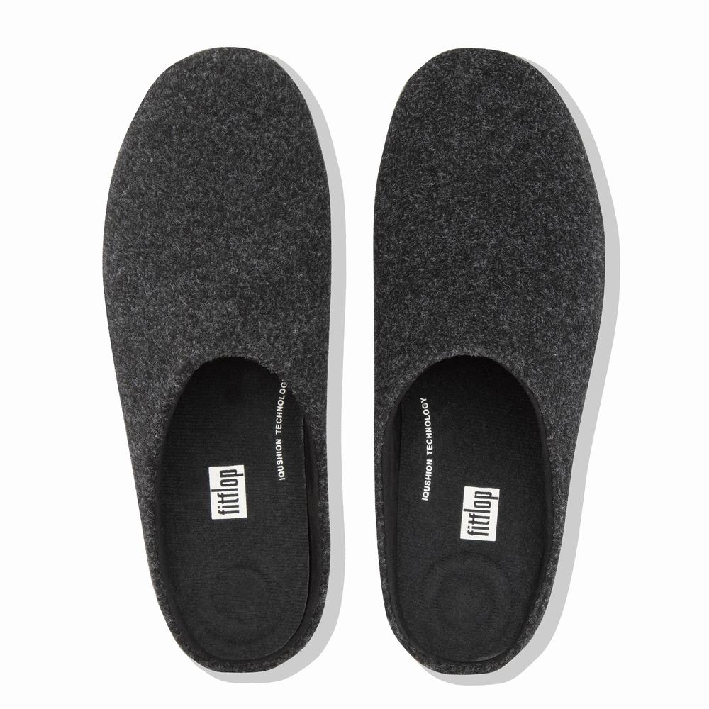 Chaussons Fitflop SHOVE Felt Homme Noir | YQR-738049