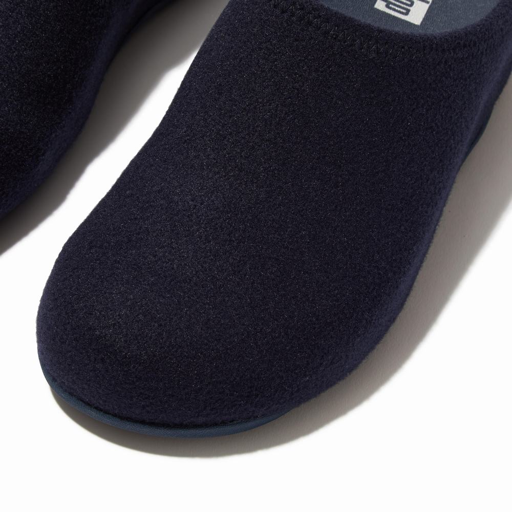 Chaussons Fitflop SHUV Cushy Felt Clog Femme Bleu Marine | EFW-312748