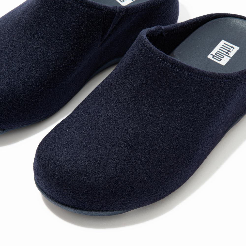 Chaussons Fitflop SHUV Cushy Felt Clog Femme Bleu Marine | EFW-312748