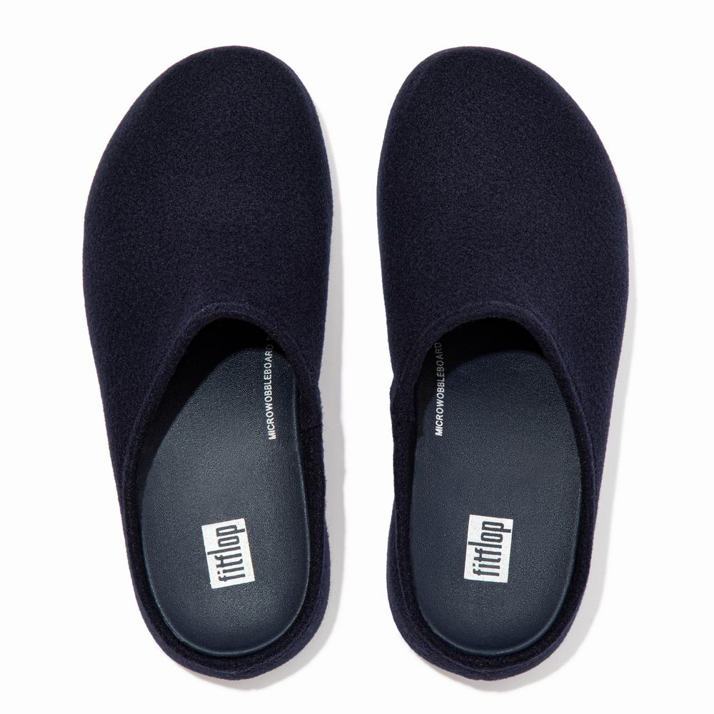 Chaussons Fitflop SHUV Cushy Felt Clog Femme Bleu Marine | EFW-312748