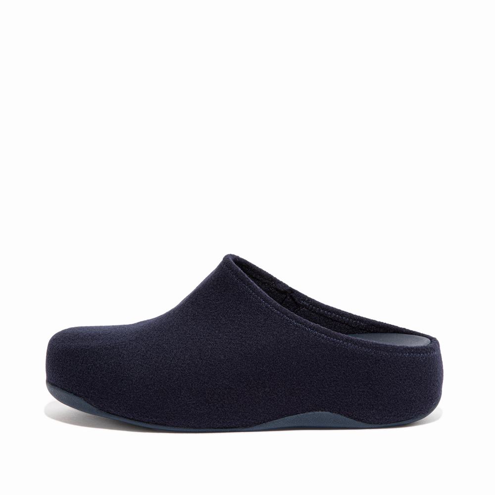 Chaussons Fitflop SHUV Cushy Felt Clog Femme Bleu Marine | EFW-312748