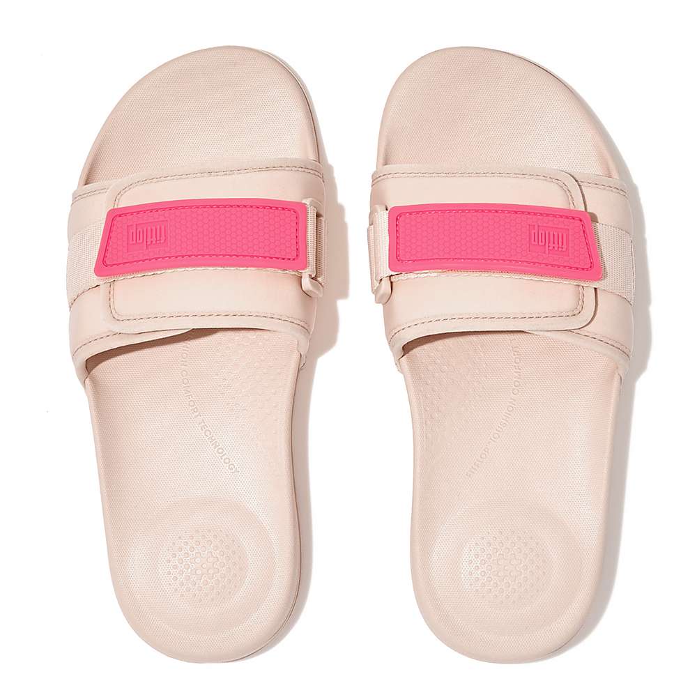 Claquette Fitflop IQUSHION Adjustable D'eau-Resistant Femme Rose Rose | AFH-824317