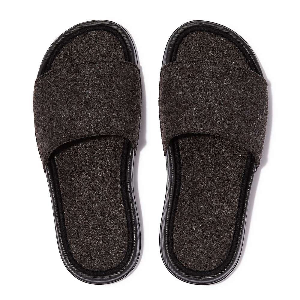 Claquette Fitflop IQUSHION E01 Felt Femme Noir | ZCJ-268403