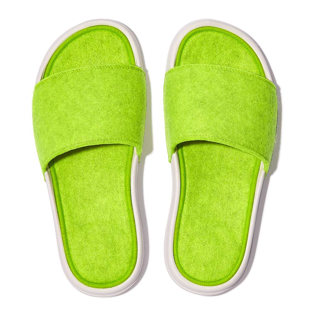 Claquette Fitflop IQUSHION E01 Neon Felt Femme Jaune | OFV-568019