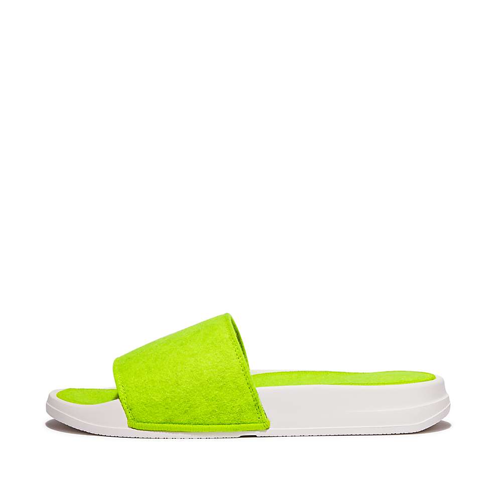 Claquette Fitflop IQUSHION E01 Neon Felt Femme Jaune | OFV-568019