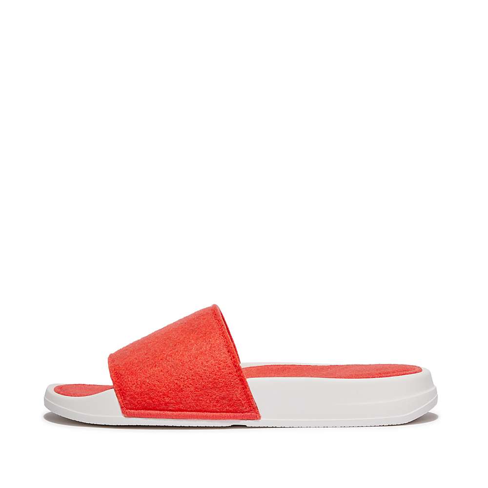 Claquette Fitflop IQUSHION E01 Neon Felt Femme Orange | QTW-049831